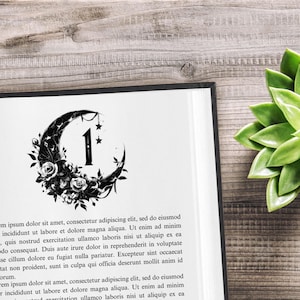 Nagłówek rozdziału Fantasy Moon | Dekoracyjne nagłówki, grafiki rozdziałów, powieści i e-booki, publikowane i publikowane samodzielnie, zestaw numerów