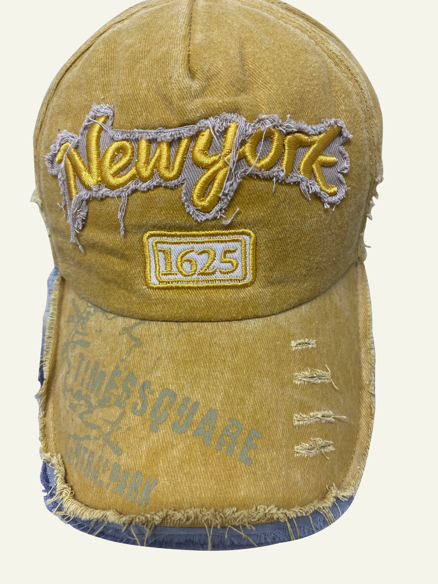 New York 1625 Embroidered Fashion Washed Denim Cap