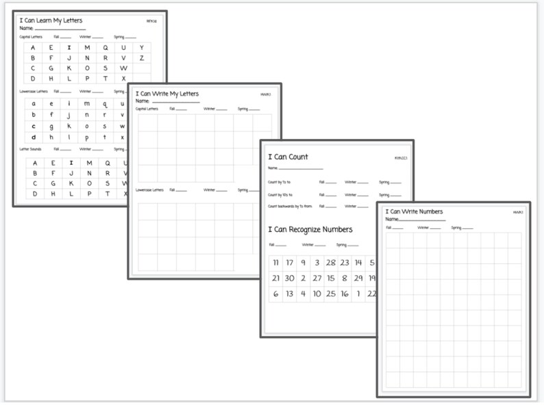 Kindergarten Data Folder Etsy