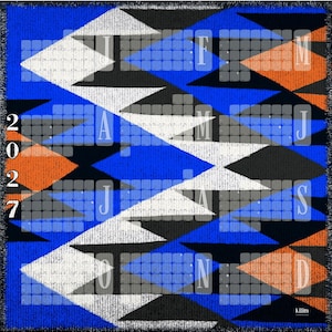 Fine Art Wandkalender 2027 "Tiger blau" // Kunstkalender // Jahreskalender 2027 // Familienkalender 2027