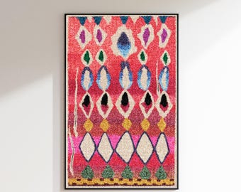 Abstract Boho Art Print Hand Drawn Painting Woven Rug Colorful Geometric Modern Home Decoration Poster Wall Hanging Original Small Artist
