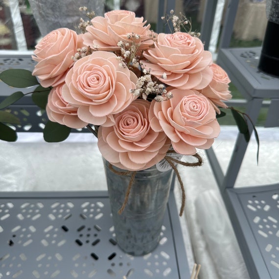 One Dozen Roses Designed with Baby Breath by Bee's Flowers