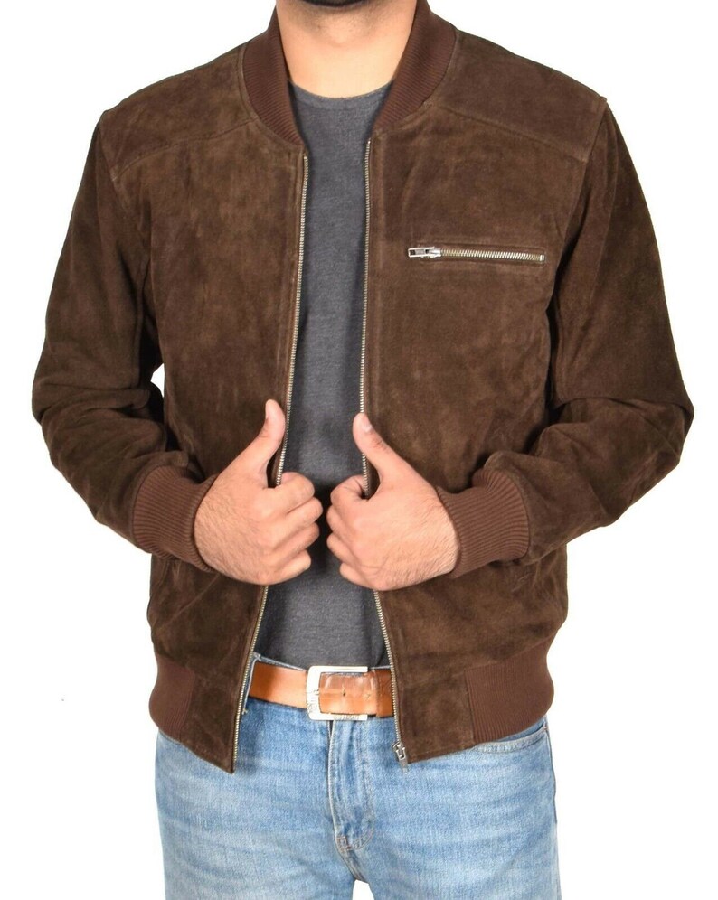 CLASSIC New Men's Brown Suede Leather Jacket 100% Soft - Etsy