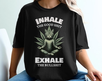 Zen Cat Comfort Colors T-Shirt: Meditating Yoga Graphic Tee