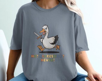 Funny Duck T-Shirt: Aggressive Duck Humor Graphic Tee - Comfort Colors