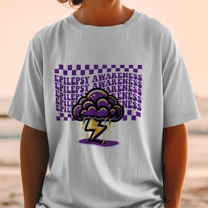 Epilepsy Awareness T-Shirt, Comfort Colors T-Shirt, Sweatshirt, Epilepsy Warrior Tee, Purple Ribbon Support Shirt, Epilepsy Awareness Month
