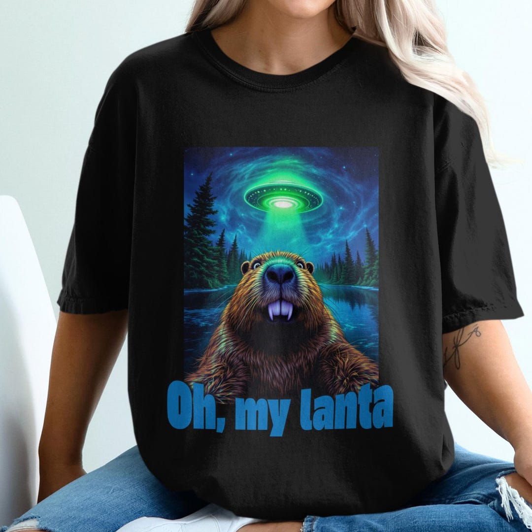 UFO Beaver T-shirt: Funny Alien Abduction Comfort Colors Tee - Etsy