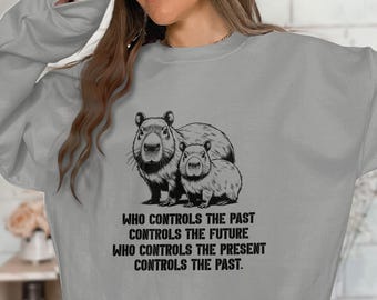 Capybara Make Orwell Fiction Again T-Shirt, Comfort Colors Tee, Banned Books, Resistance, Liberal Quote, Democrats Gift, Anti Trump Crop Top