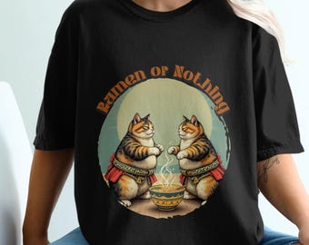 Ramen Cat Graphic T-Shirt - Comfort Colors Tee