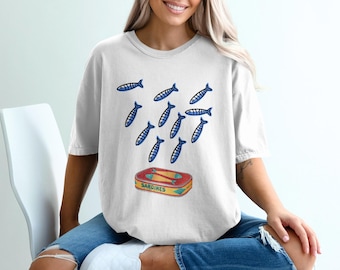 T-shirt Comfort Colors Sardines: retro foodie-T-shirt