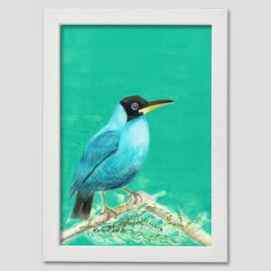 新品】グリーンバード絵画アート絵