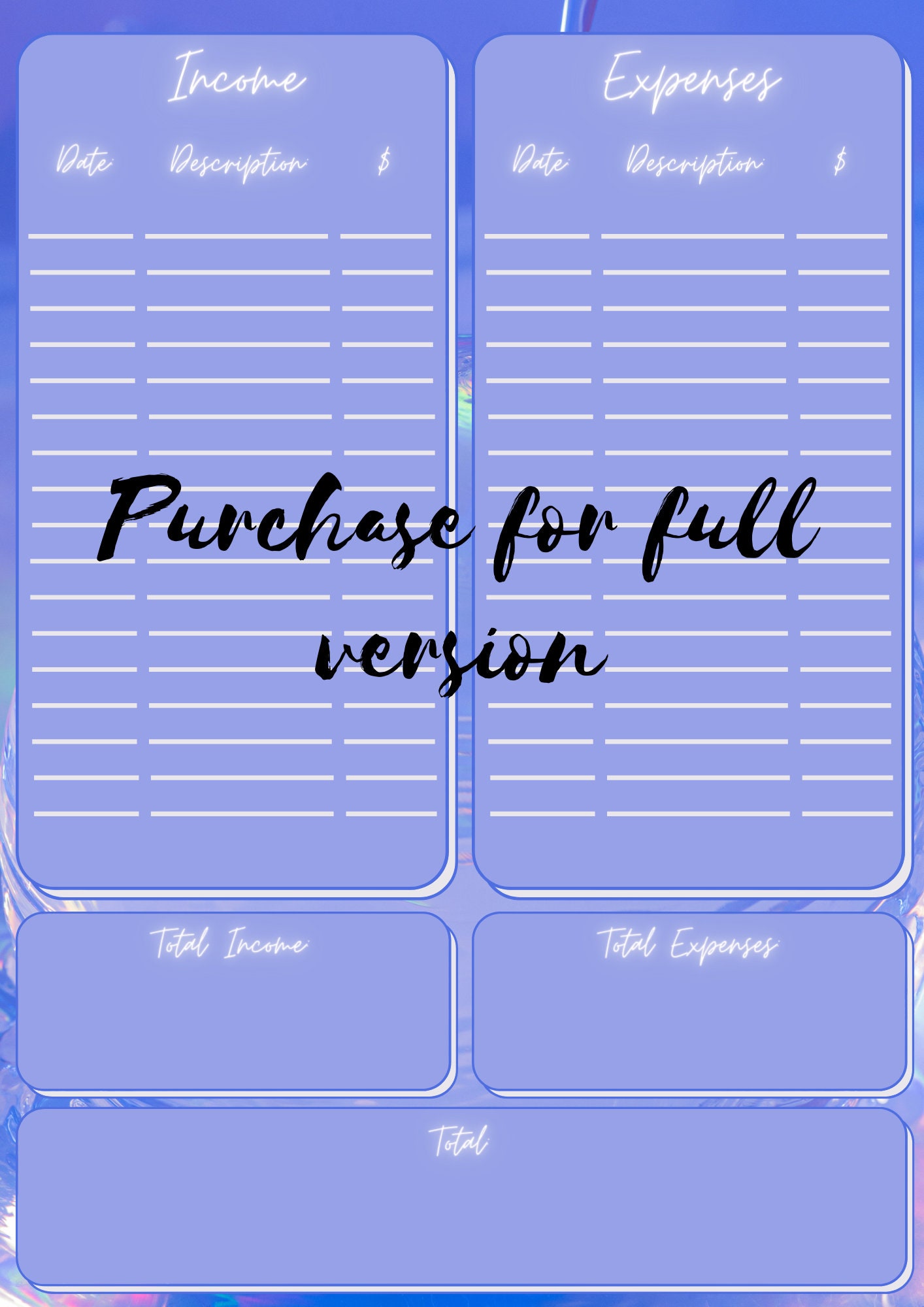 Monthly Budget Planner Etsy