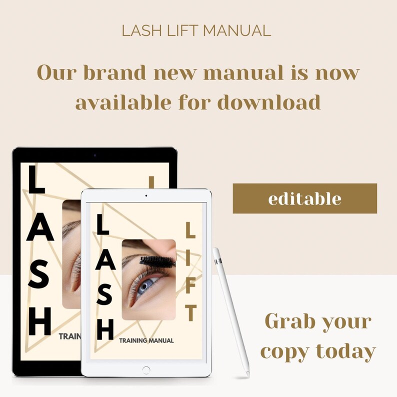 Lash Lift & Tint Manual, Editable Canva, Lash Perm, Eyelash Lift, Lash