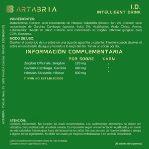 ID Bebida Inteligente de ARTABRIA. Infusión. Producto español. imagen 4