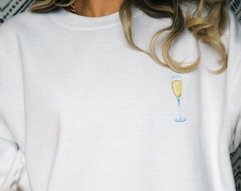 Champagne Era Sweatshirt, Champagne Front, Gifts for Her, Aprés Ski Sweatshirt, Cocktail Sweatshirt, Dupe, Minimalist, Trendy, Unique,Custom
