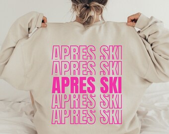 Pink Aprés Ski Sweatshirt, Apres Ski Party Sweater, Apres Ski Outfit, Family Ski Trip, Girls Ski Trip, Boys Ski Trip, Apres Ski Club, Unique