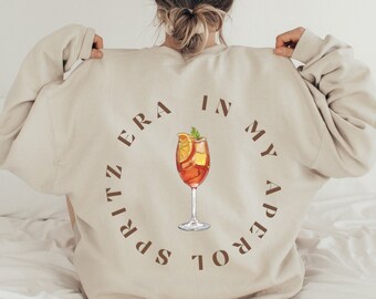 Sudadera Aperol Spritz Era, Regalos para ella, Sudadera minimalista, Sudadera Aprés Ski, Suéter de moda, Sudadera de declaración, Dupe
