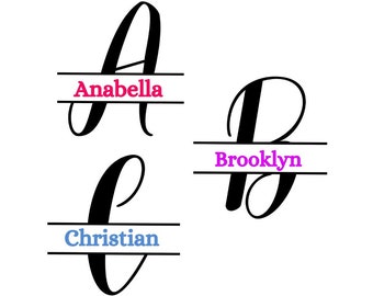 Split Monogram Alphabet SVG, PNG, JPG Monogram Frame Alphabet Cut Files for Cricut and Vinyl Cutting Machines