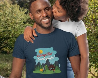 Country Life Print Tees, Crewneck T-shirt, Gift Tees , Any Occasion T-shirt, Tees For Him, Tees For Her Unisex Heavy Cotton Tee
