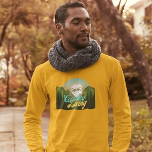 Country Life Long Sleeve Shirt, Nature Long Sleeve Tees,  Gift Tees For Him, Men’s Casual Long Sleeve T-shirt, Ultra Cotton Long Sleeve Tee