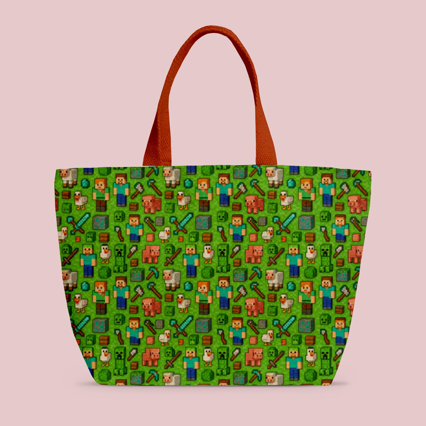 Blocky Cool Patterns Blocky Pixel Adventure Seamless Pattern, Blocky Pixel Adventure Digital ...