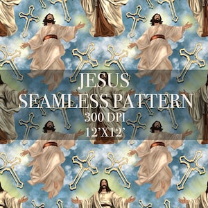 Faith Jesus Christ Seamless Digital Pattern, Digital Paper, jesus christ Patterns, jesus christ Backgrounds, jesus christ Printable