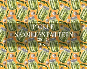 Pickle Seamless Digital Pattern, Pickle Digital Paper, Sour Patterns, Pickle Backgrounds, Pickle digital paper