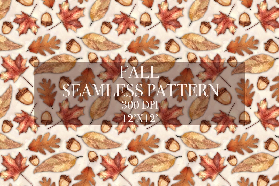 Thanksgiving Leaf Seamless Digital Pattern, Fall Leaves Digital Paper ...