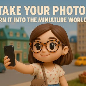 Custom Chibi Miniature World Portrait – Turn Your Photo into a 3D Toy Style Figure – Cute Personalized Vinyl Look Art – Fast 18hr Delivery
