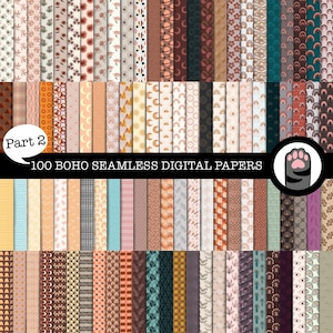 100 Boho Seamless Digital Papers, Digital Paper, Boho Patterns, Boho Backgrounds, Boho Scrapbook Paper, Patterns, Boho Patterns, Boho Repeat