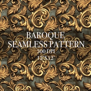 Baroque Floral seamless pattern, Vintage seamless pattern, Vintage Baroque seamless pattern, Baroque Floral  digital paper