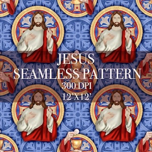 Faith Jesus Christ mosaic Seamless Digital Pattern, Mosaic Digital Paper, jesus christ Patterns, jesus christ Mosaic Backgrounds