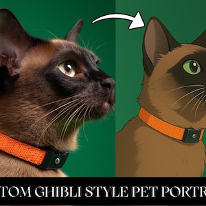 Custom Studio Ghibli Style Pet Portrait, AI Photo to Anime, Digital Ghibli Art, Viral AI Trend, Fast max 18hr Delivery