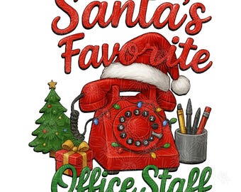 Santa’s Favorite Office Staff PNG – Christmas Office Worker Sublimation, Secretary Administrative Clipart, Holiday Workplace Design