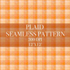 Op de afbeelding: Een naadloos ruitpatroon in oranje en wit. Het patroon is 30,48 cm bij 30,48 cm en 300 DPI.