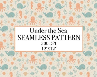 Under the Sea Baby Animals Seamless Pattern (Digital Paper)