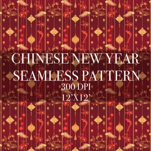 Chinese new year Seamless Digital Pattern, Chinese new year Digital Paper, Chinese new year Patterns, Chinese new year Printable