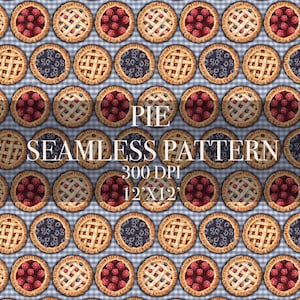 Pie Seamless Digital Pattern, Pie Digital Paper, Desert Patterns, Pie Backgrounds, Pie digital paper