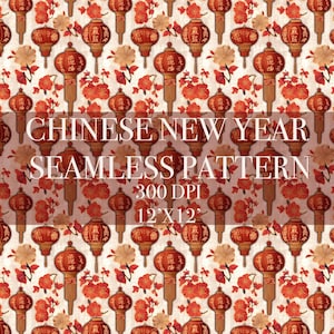 Chinese new year Seamless Digital Pattern, Chinese new year Digital Paper, Chinese new year Patterns, Chinese new year Printable
