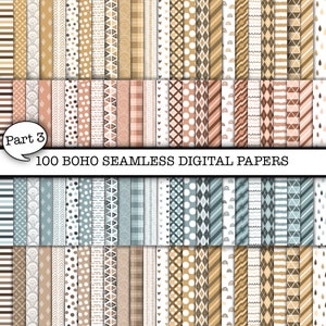 100 Boho Seamless Digital Papers, Digital Paper, Boho Patterns, Boho Backgrounds, Boho Scrapbook Paper, Patterns, Boho Patterns, Boho Repeat