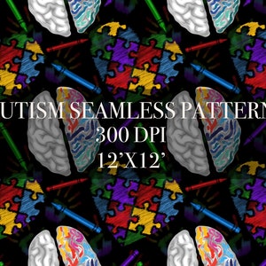 Autism Seamless Digital Pattern, Digital Paper, Autism Awareness Patterns, Autism Backgrounds