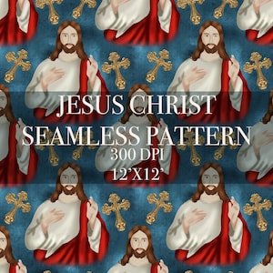 Faith Jesus Christ Seamless Digital Pattern, Digital Paper, jesus christ Patterns, jesus christ Backgrounds, jesus christ Printable