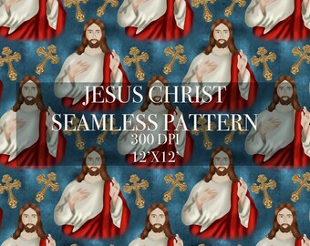 Faith Jesus Christ Seamless Digital Pattern, Digital Paper, jesus christ Patterns, jesus christ Backgrounds, jesus christ Printable