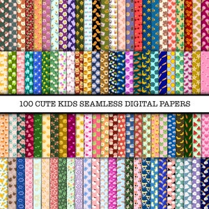 100 Nursery Seamless Digital Papers , Digital Paper, Nursery wall paper, Kids wallpaper, Scrapbook Papers, Baby nursery, Digital paper pack