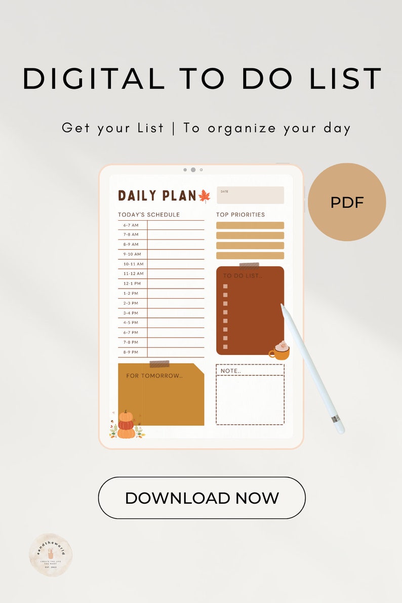 To Do List | Daily Digital Planner | Digital Planner | Daily Checklist ...