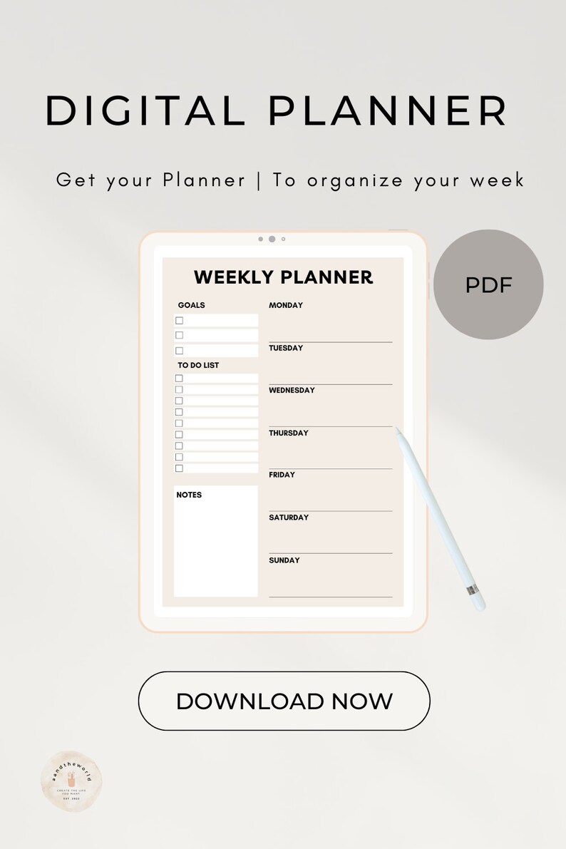 To Do List | Weekly Digital Planner | Digital Planner | Printable ...