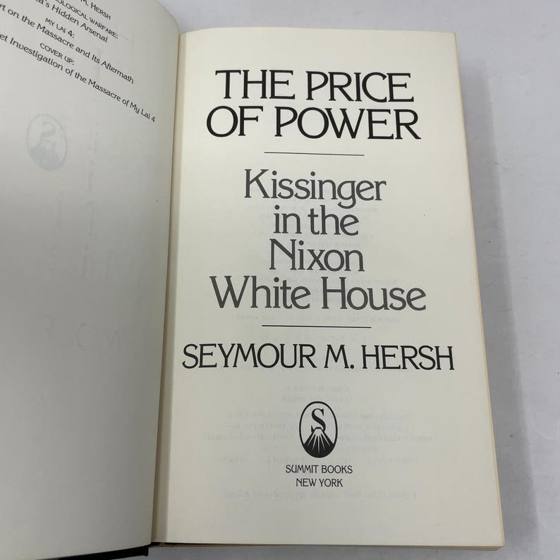 The Price of Power by Seymour M. Hersh HC First Edition Hardcover Very Good 1983 388595 image 4