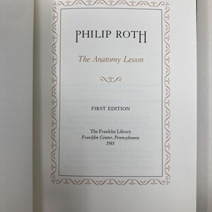 The Anatomy Lesson by Philip Roth Signed HC Hardcover 1st Thus LN Like ...