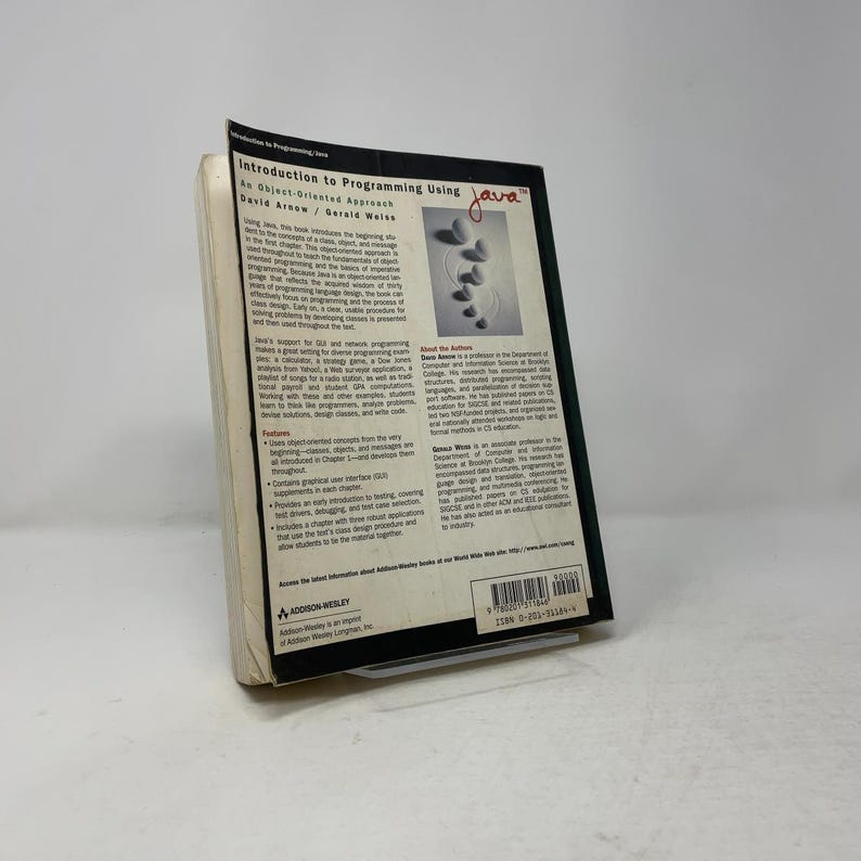 Introduzione alla programmazione con Java di Arnow, David M. Prima edizione Brossura Ottime condizioni 1998 556442 immagine 5