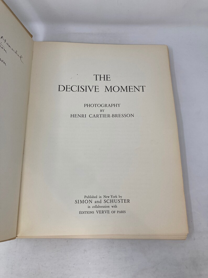 The Decisive Moment by Henri Cartier-bresson HC First 1st VG 1952 ...